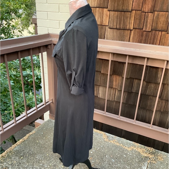 Arentura Organic Black Midi Shirt Dress, cotton Medium - Picture 2 of 11